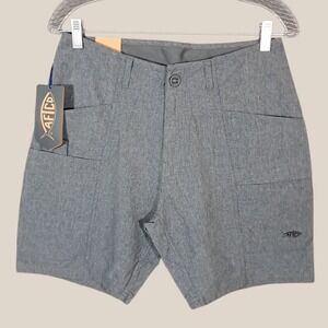 Aftco Fishing Shorts Men 30 x 8‎ Cargo Diffuse Gray UPF 40 Outdoors Camping M105